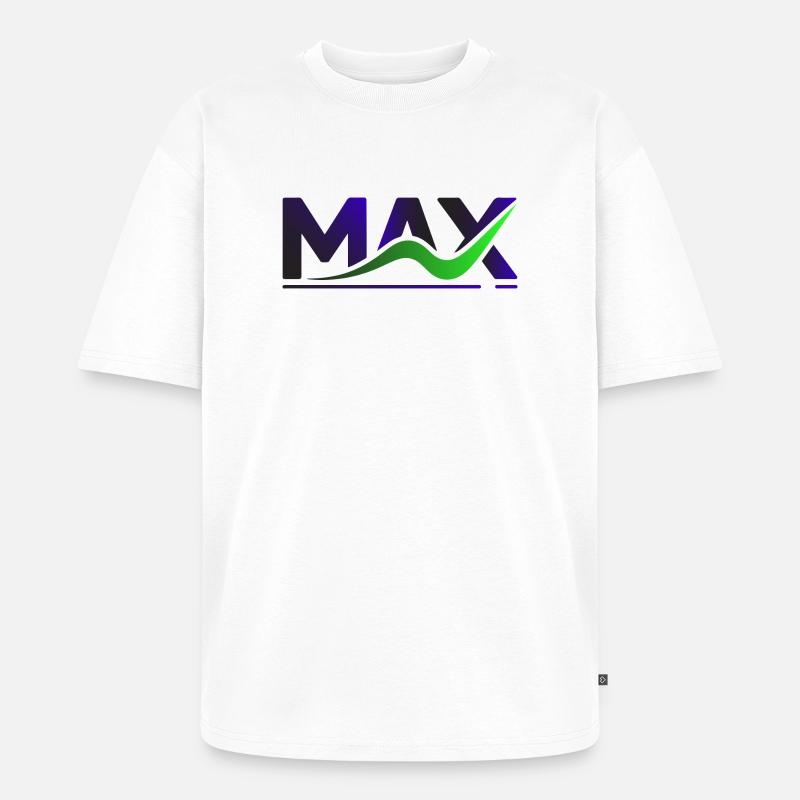 MAX Wave Gradient Logo Tee - Unisex Premium Oversized Bio T-Shirt - Weiß