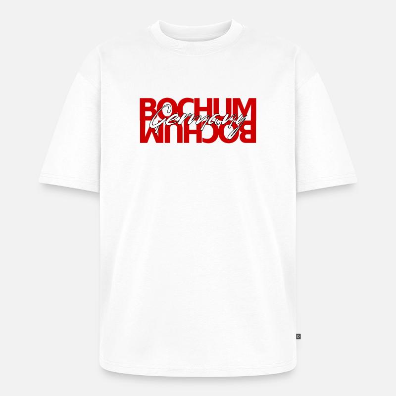 Bochum Germany Script Overlay - Unisex Premium Oversized Bio T-Shirt - Weiß