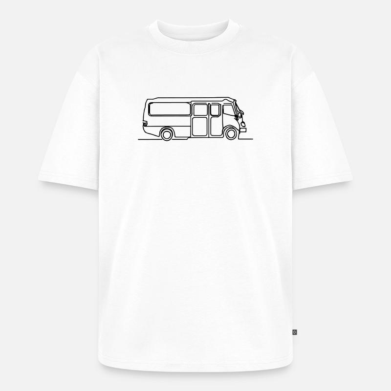 Dessin animé de bus - T-shirt Premium bio oversize Unisexe - blanc