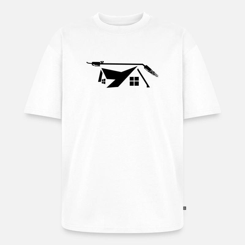 Brûleur à gaz couvreur de maison - T-shirt Premium bio oversize Unisexe - blanc