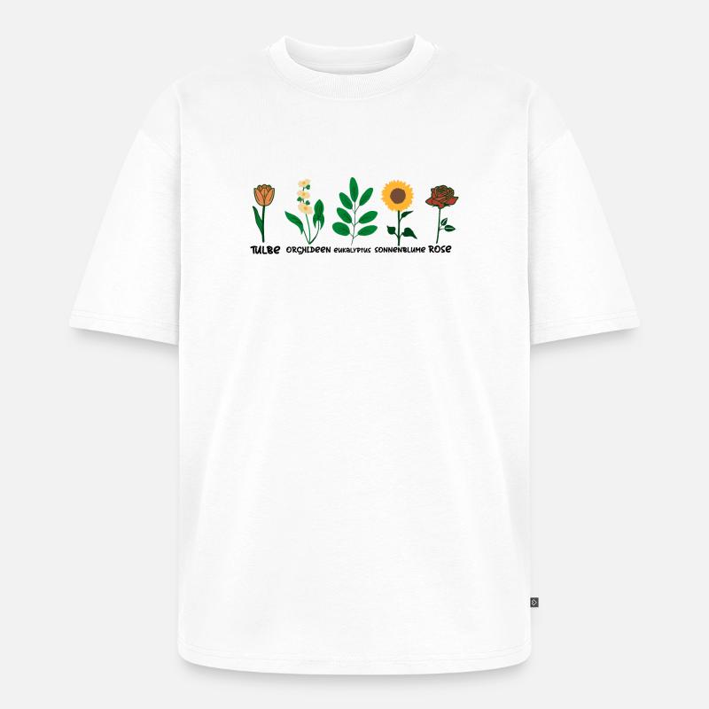 Kukka-lajit - Premium unisex Oversized luomu-t-paita - valkoinen