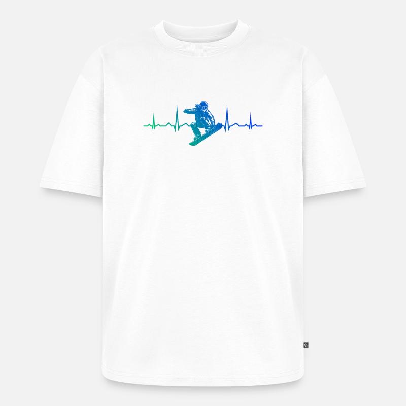 Conception compacte de snowboard pour snowboard - T-shirt Premium bio oversize Unisexe - blanc