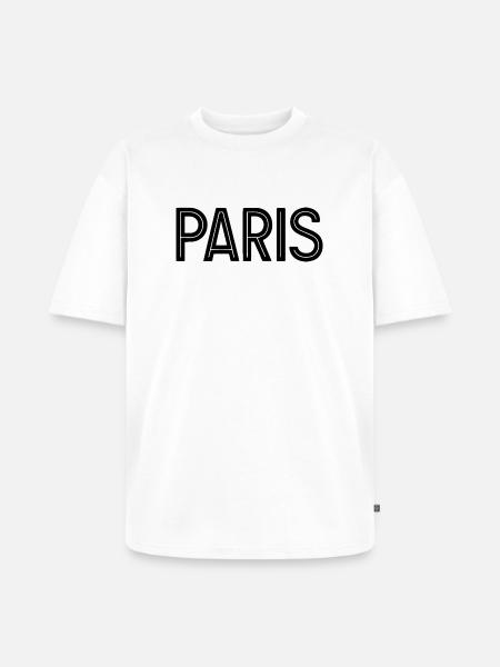 Paris Black Geometric Typography - Unisex Premium Oversized Organic T-Shirt - white