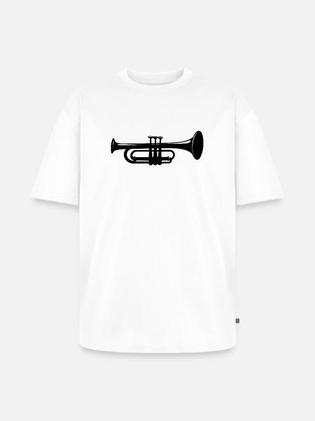 Trompete - Unisex Premium Oversized Bio T-Shirt - Weiß