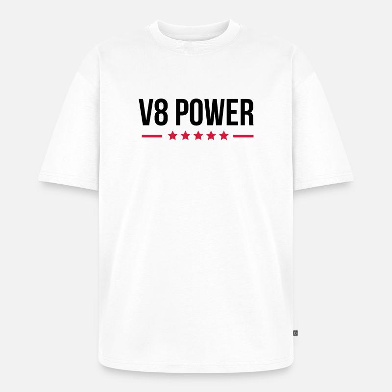 V8 Power - Unisex Premium Oversized Bio T-Shirt - Weiß