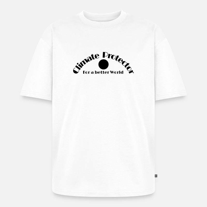 Klimaschutz Statement Climate Protector - Unisex Premium Oversized Bio T-Shirt - Weiß