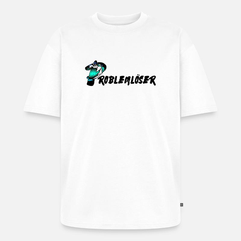 Problem solver text - Unisex Premium Oversized Organic T-Shirt - white