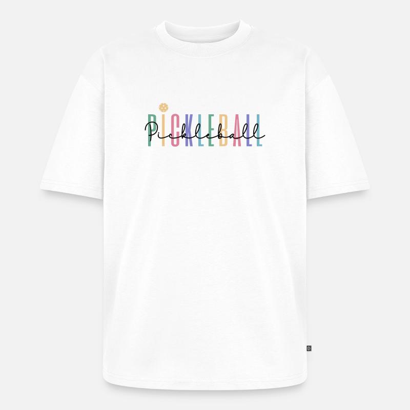 Pastel Rainbow Pickleball Player - Unisex Premium Oversized Bio T-Shirt - Weiß