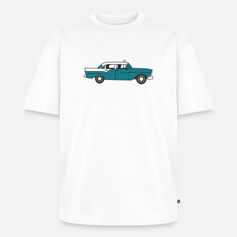 Kubanisches Oldtimer-Auto - Unisex Premium Oversized Bio T-Shirt - Weiß