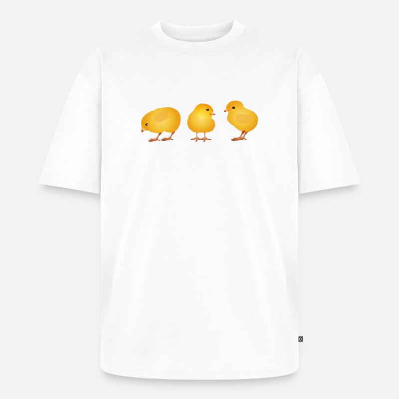 Chick – Cute Spring and Easter Motif - Unisex Premium Oversized Organic T-Shirt - white