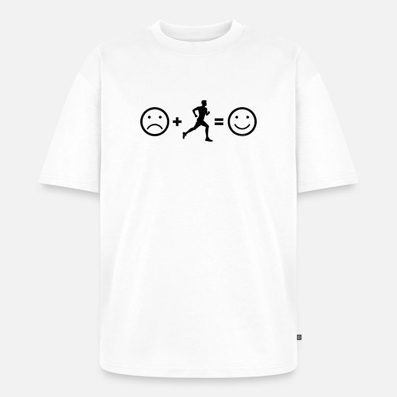 Geschenkidee für einen Running mit Running - Unisex Premium Oversized Bio T-Shirt - Weiß