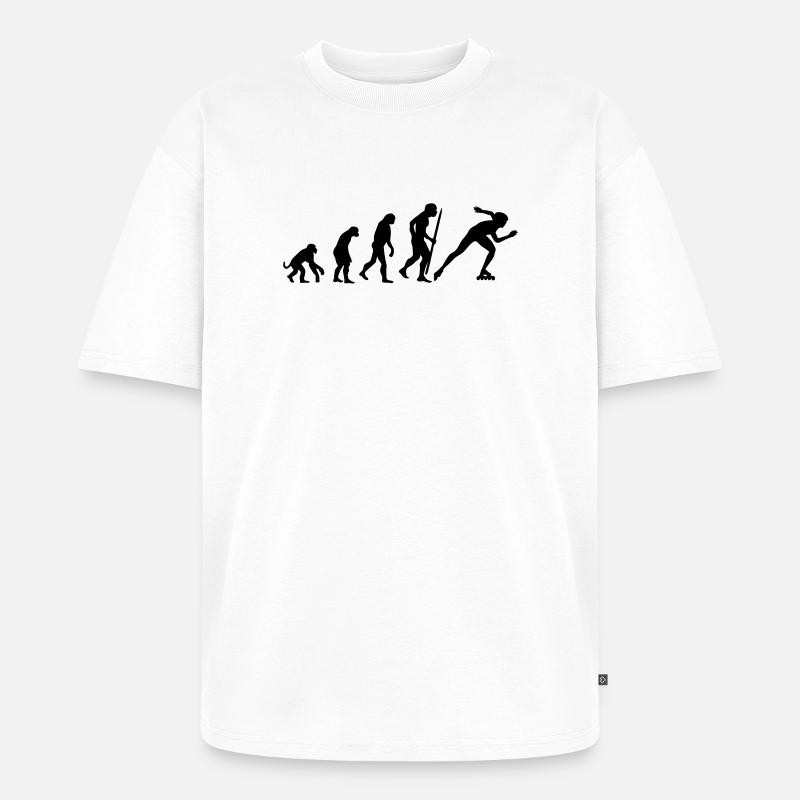 Evolution of inline speed skating - Unisex Premium Oversized Bio T-Shirt - Weiß