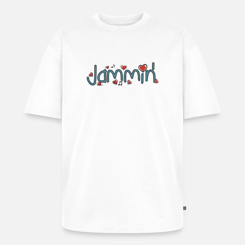 Jammin' - T-shirt Premium bio oversize Unisexe - blanc