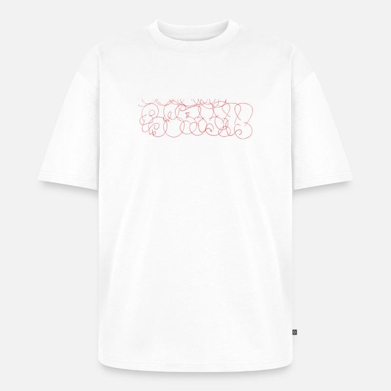 Abstrakte Scribble-Art Berlin Souvenir - Unisex Premium Oversized Bio T-Shirt - Weiß