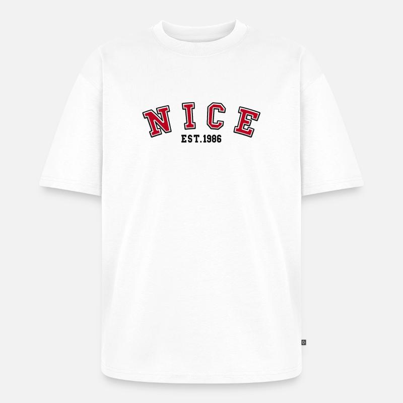 Nice, gegründet 1986 - Unisex Premium Oversized Bio T-Shirt - Weiß