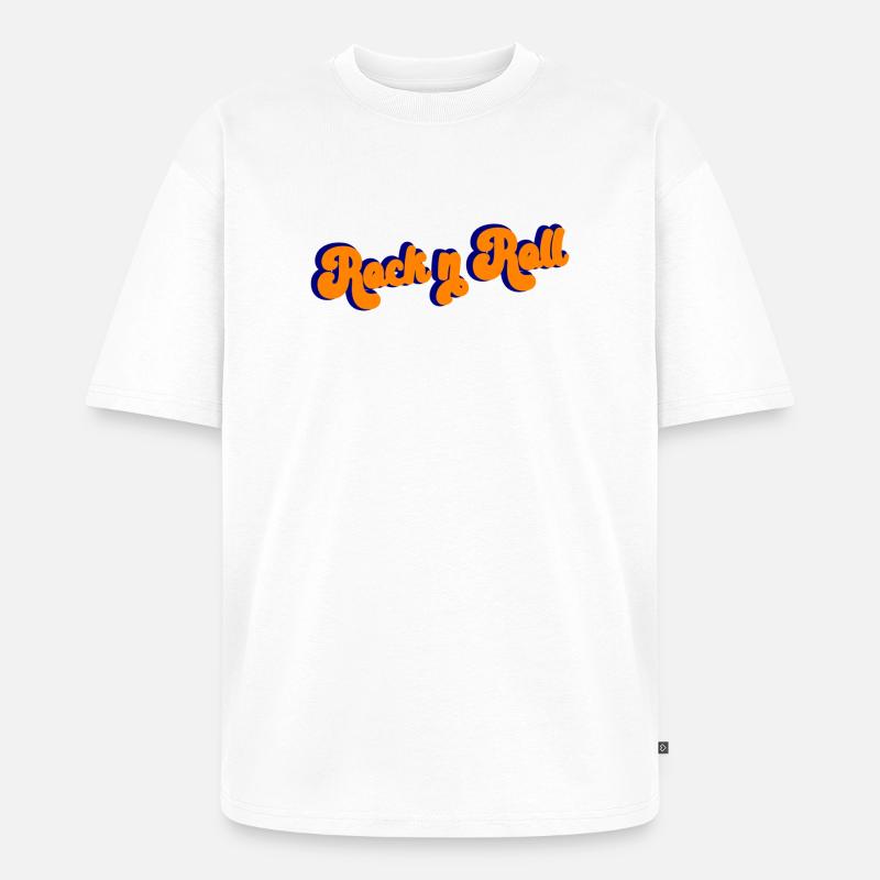 Rock and Roll Design Retro - Unisex Premium Oversized Bio T-Shirt - Weiß