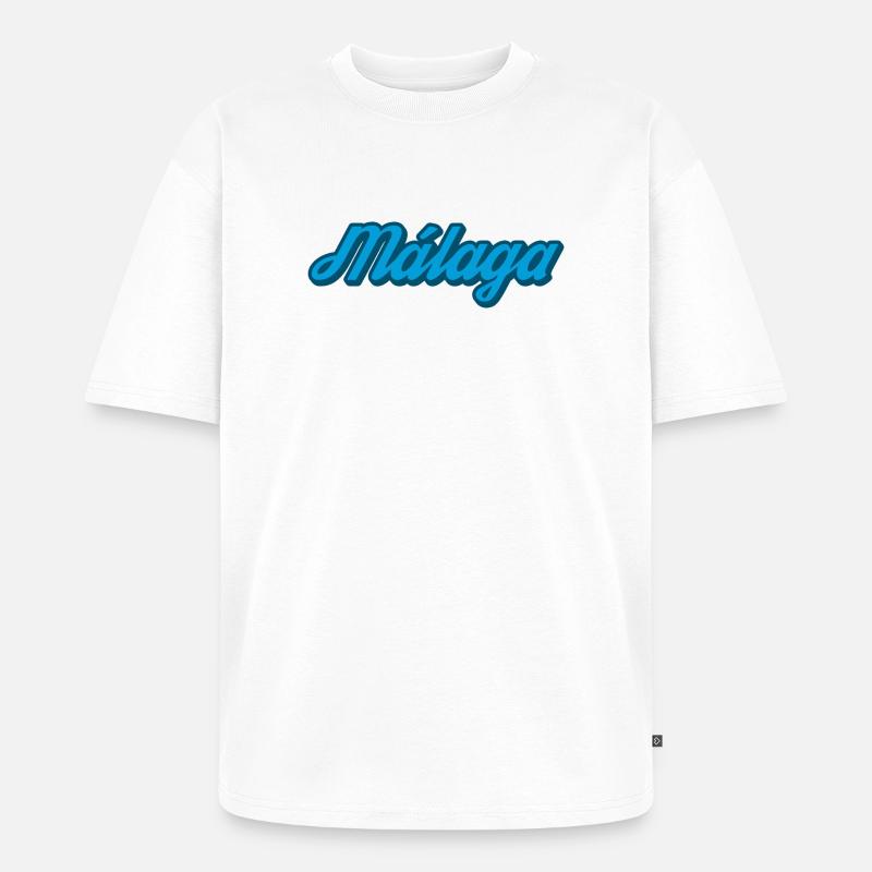 Málaga Küsten Script Blau - Unisex Premium Oversized Bio T-Shirt - Weiß