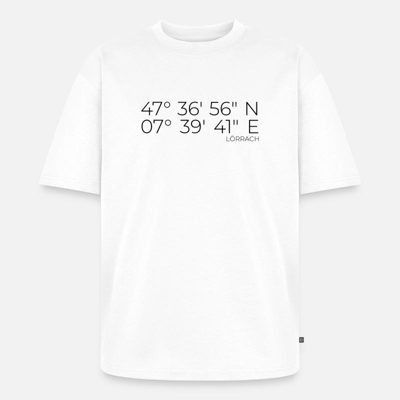 Coordinates Lörrach - Unisex Premium Oversized Organic T-Shirt - white