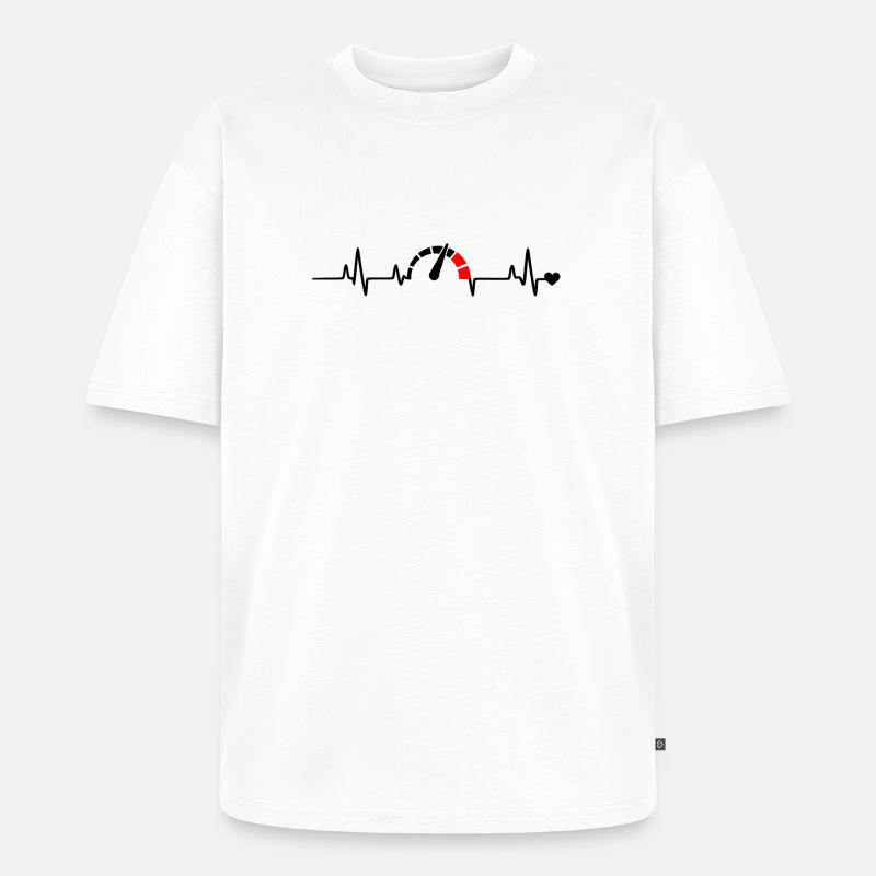 Red Segment Bow Logo Pattern - Unisex Premium Oversized Organic T-Shirt - white
