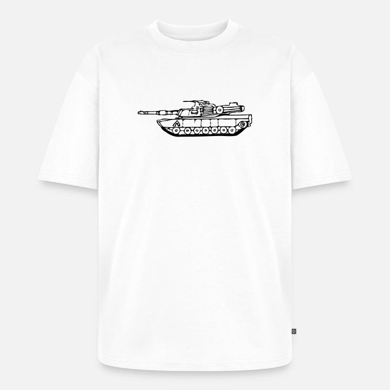 gezeichneter M1 Abrams Panzer - Unisex Premium Oversized Bio T-Shirt - Weiß