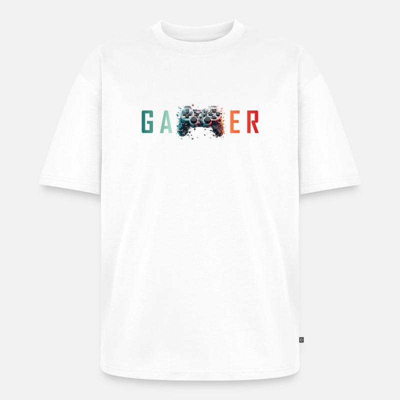 GAMER - Explosive Controller Design - Unisex Premium Oversized Bio T-Shirt - Weiß