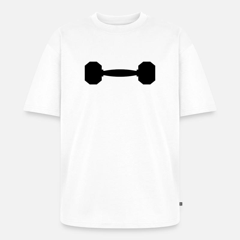 Hantel - Unisex Premium Oversized Bio T-Shirt - Weiß