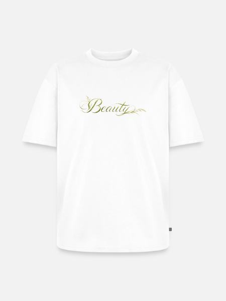 Beauty Lettering Nature Design - Unisex Premium Oversized Organic T-Shirt - white