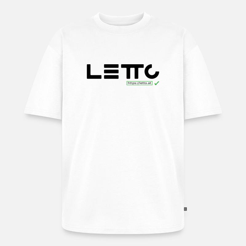 Logo_mit_Hackerl - T-shirt Premium bio oversize Unisexe - blanc