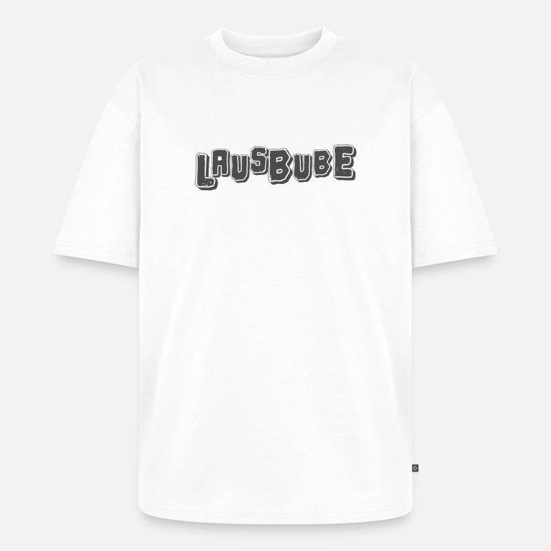 Lausbube Grau Design Spitzbuben Design - Unisex Premium Oversized Bio T-Shirt - Weiß