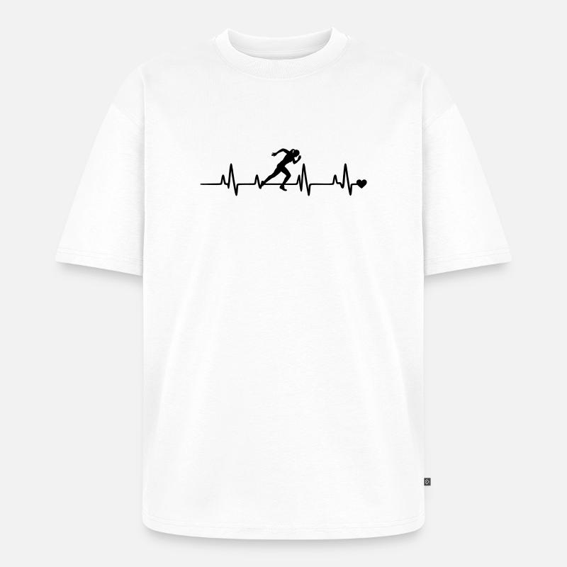 Läuferin - Unisex Premium Oversized Bio T-Shirt - Weiß
