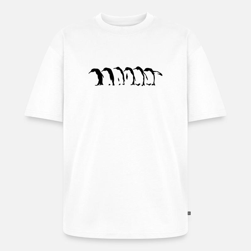 Pinguins - Unisex Premium Oversized Bio T-Shirt - Weiß