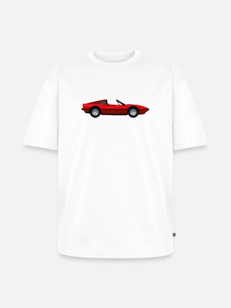 RED SPORTS CAR - Unisex Premium Oversized Organic T-Shirt - white