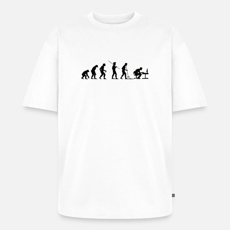 Programmer Evolution Computer Scientist Developer - Unisex Premium Oversized Organic T-Shirt - white