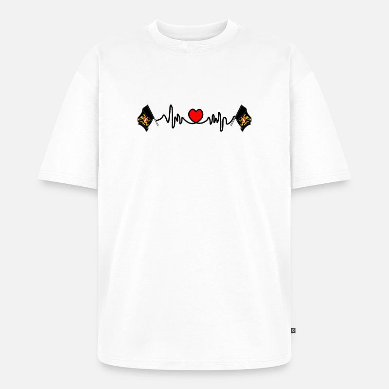 Herzfrequenz-Cardio Flämisch-Brabant Belgien - Unisex Premium Oversized Bio T-Shirt - Weiß