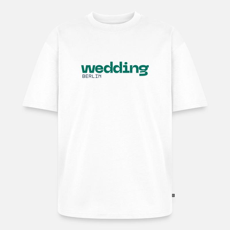 Wedding Berlin - Schönes, schlichtes Design - Unisex Premium Oversized Bio T-Shirt - Weiß