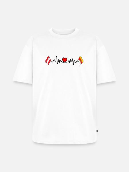 Kärnten Flags Heartbeat - Unisex Premium Oversized Organic T-Shirt - white