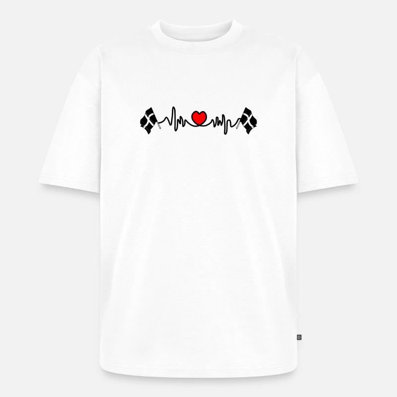 Herzfrequenz von Cornwall - Unisex Premium Oversized Bio T-Shirt - Weiß