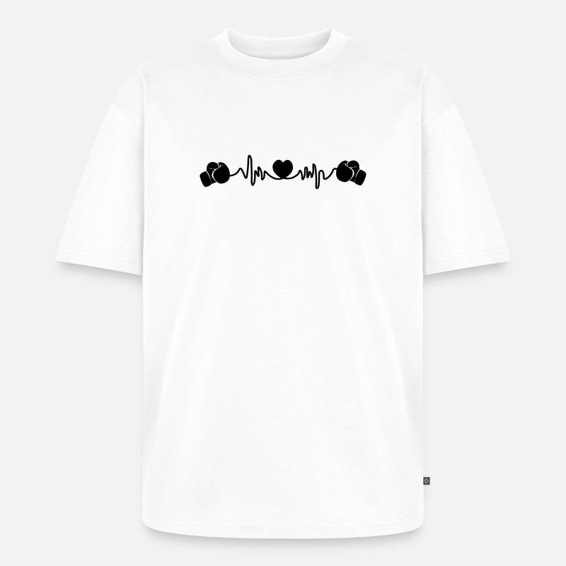 Herzfrequenz-Boxen - Unisex Premium Oversized Bio T-Shirt - Weiß