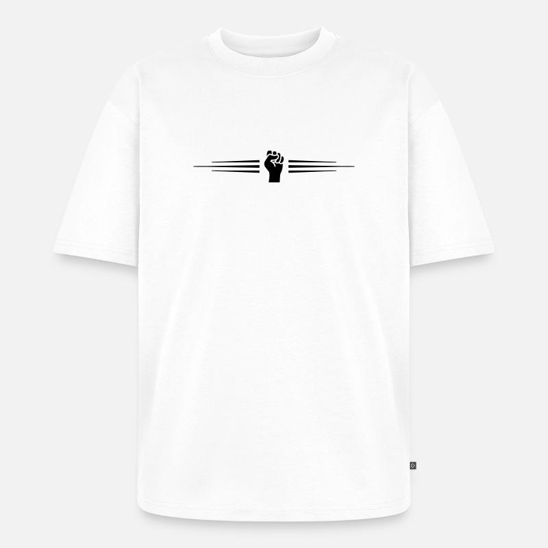 Hand Faust Linie - Unisex Premium Oversized Bio T-Shirt - Weiß