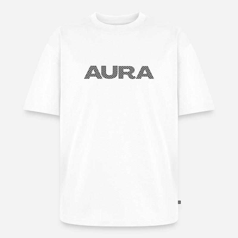 AURA – Checkerboard Pattern Statement - Unisex Premium Oversized Organic T-Shirt - white