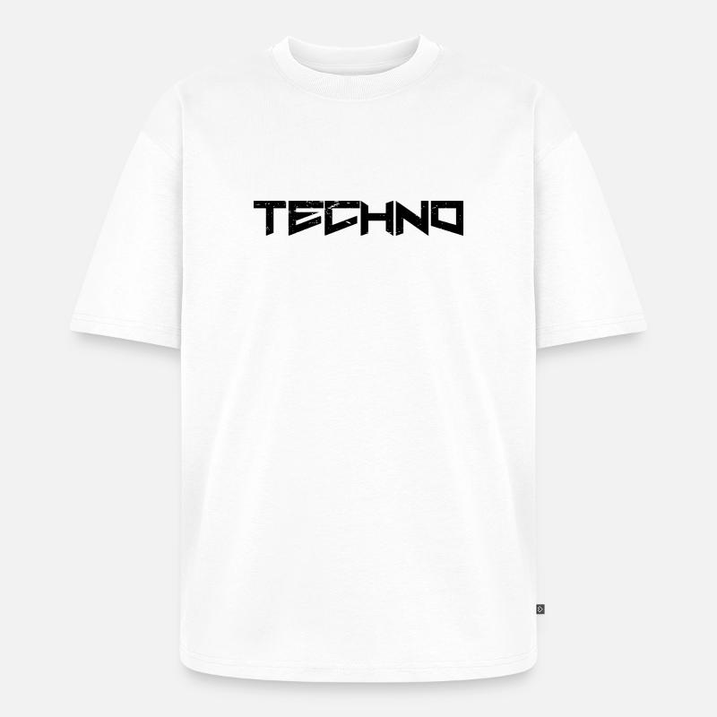 Techno - Unisex Premium Oversized Organic T-Shirt - white