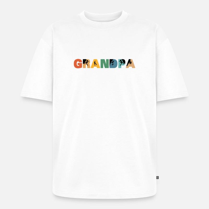 Grimpeur Papi Alpiniste Papi - T-shirt Premium bio oversize Unisexe - blanc