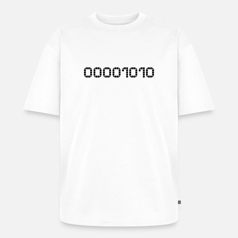 Binary notation - 10 - Unisex Premium Oversized Organic T-Shirt - white