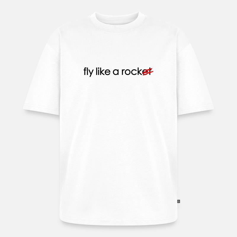 fly like a rocket - Unisex Premium Oversized Bio T-Shirt - Weiß