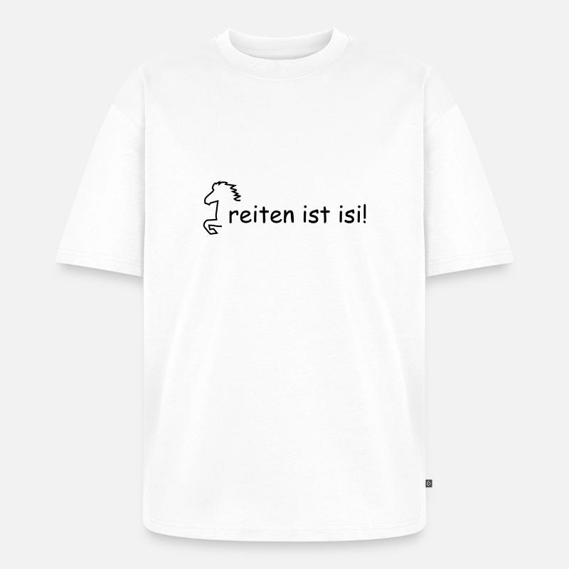 Pferd - Unisex Premium Oversized Bio T-Shirt - Weiß