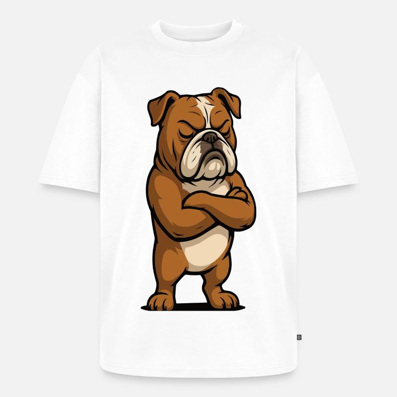 Bouledogue anglais Bully Bully Propriétaire Bullyfan - T-shirt Premium bio oversize Unisexe - blanc