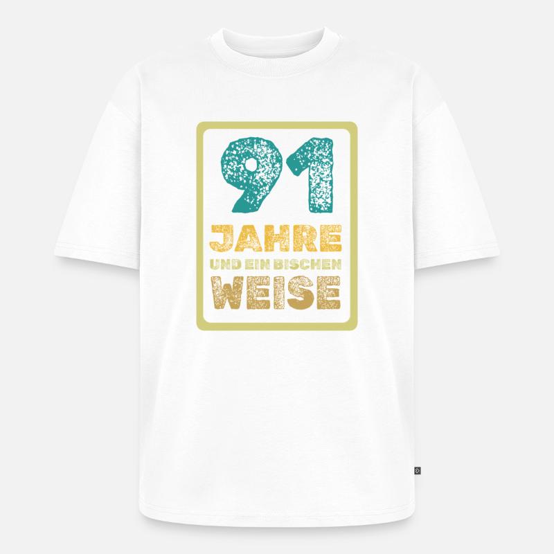 91 - Unisex Premium Oversized Bio T-Shirt - Weiß
