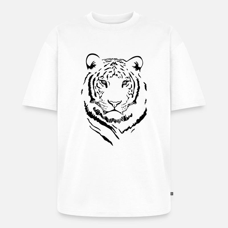 White Tiger # 1 - Unisex Premium Oversized Bio T-Shirt - Weiß