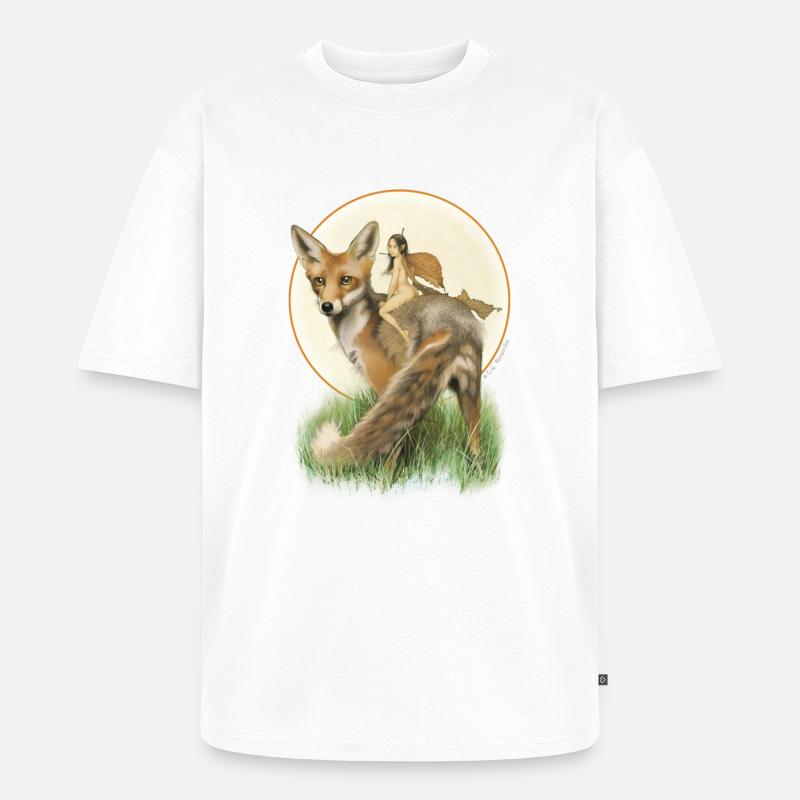 Fuchs und Fee - Unisex Premium Oversized Bio T-Shirt - Weiß