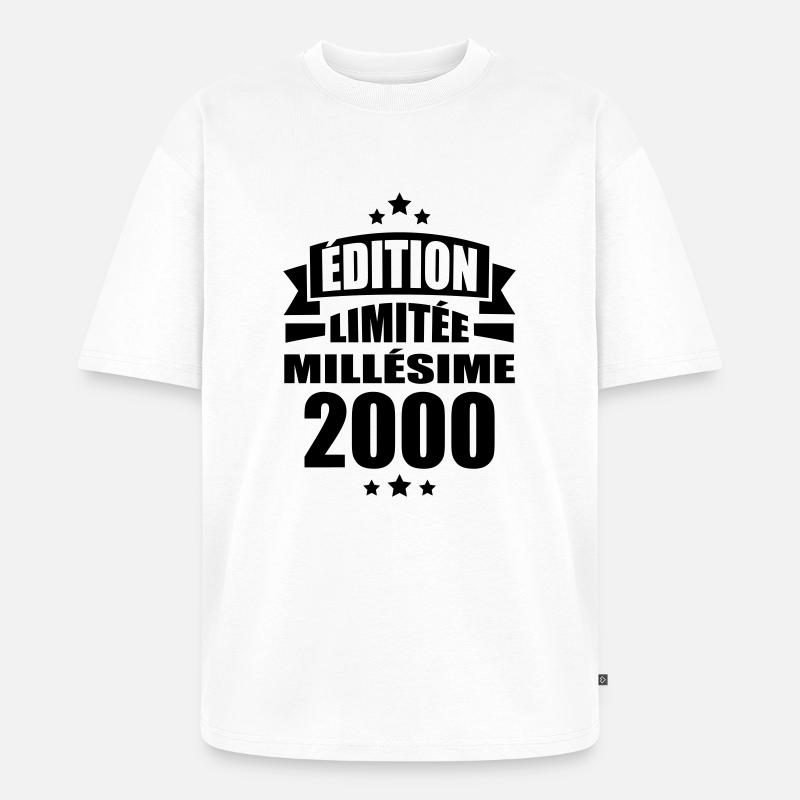 édition limitée millésime 2000 - T-shirt Premium bio oversize Unisexe - blanc